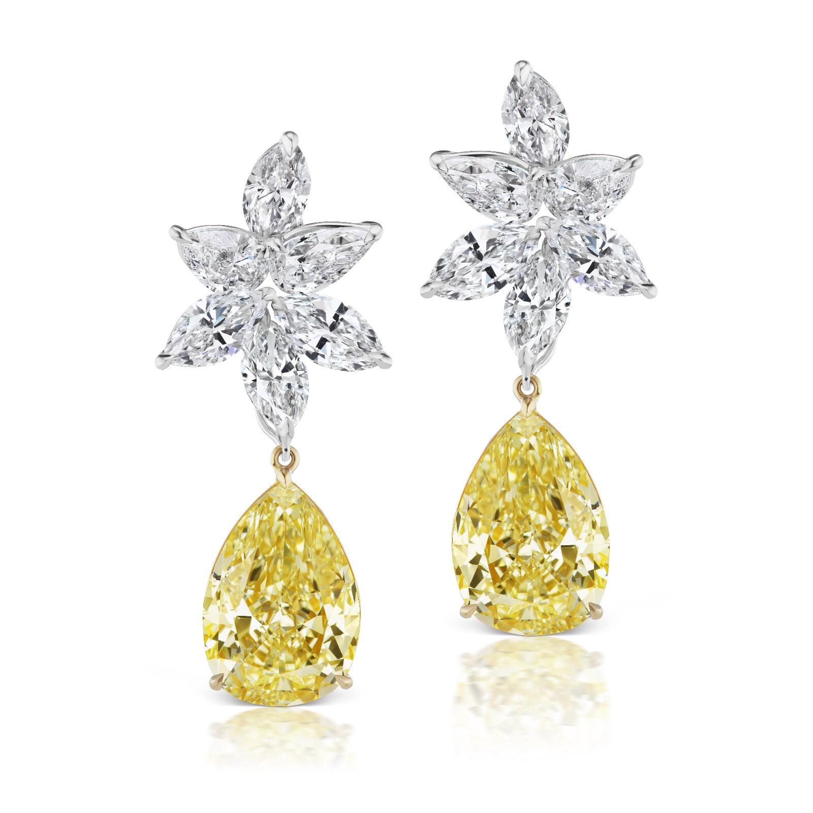 Yellow diamond earrings