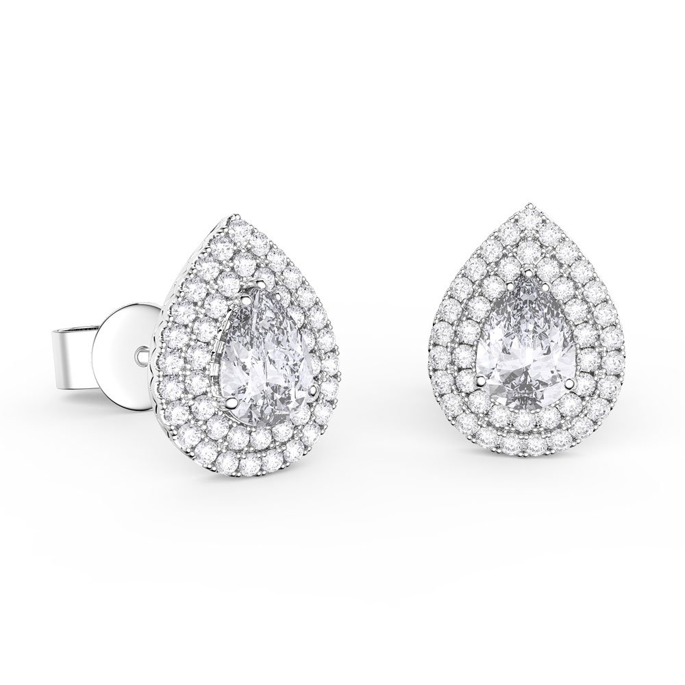 Round Diamond Stud Earrings 0.22ct In White Gold - Flawless Fine Jewellery  - London