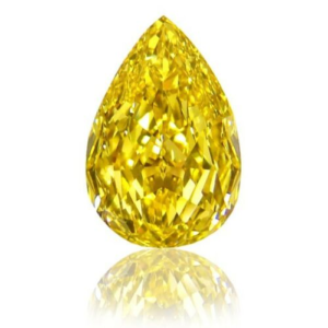 natural fancy coloured yellow diamond pear shape