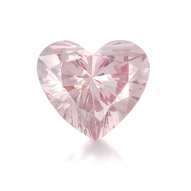 Pink fancy coloured diamond heart cut