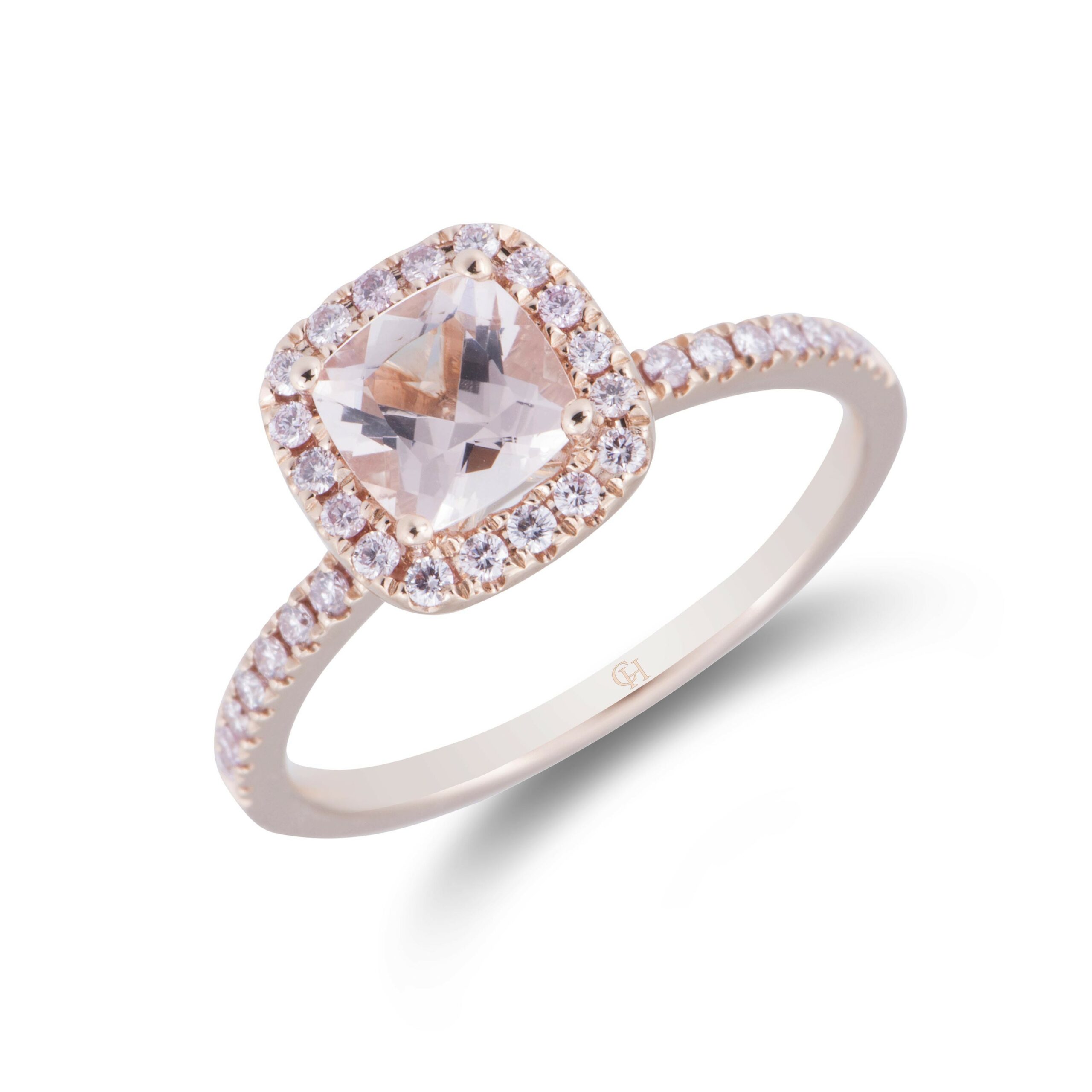 Pink Stone Engagement Ring Radiant Cut Ring