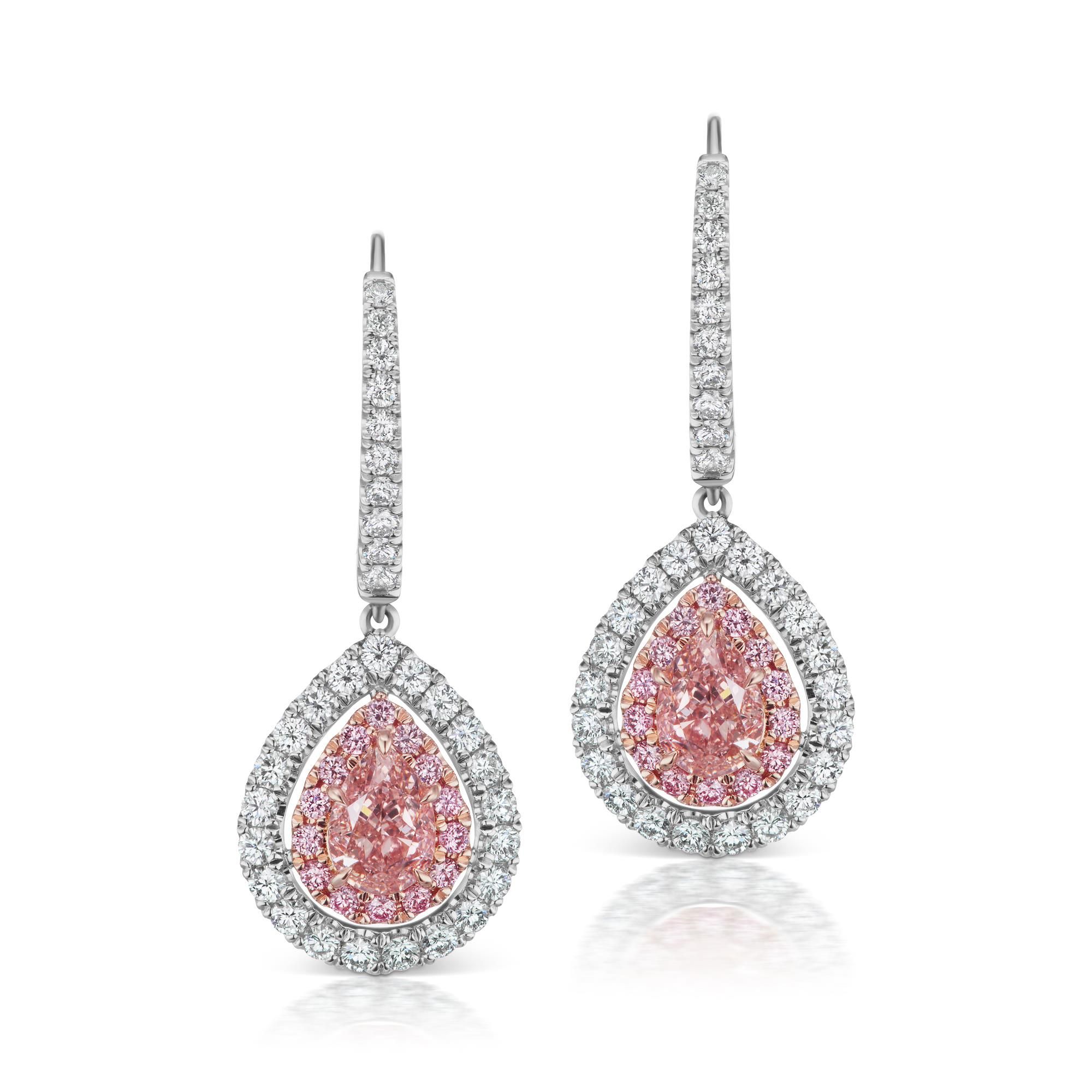 Natural Pink Diamond Stud Earrings  Macintyres of Edinburgh