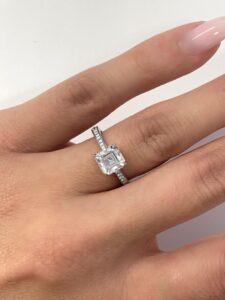 ASscher cut diamond engagement rings