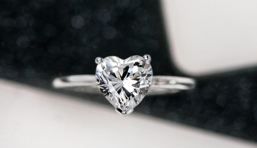 Lily Accented Heart Cut Engagement Ring