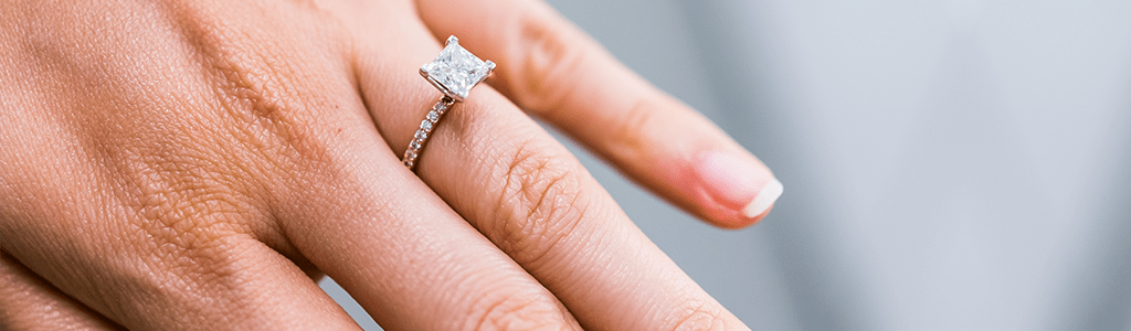 Classic Solitaire Princess Cut Diamond Engagement Ring