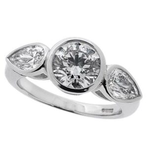 triology rubover diamond engagement ring