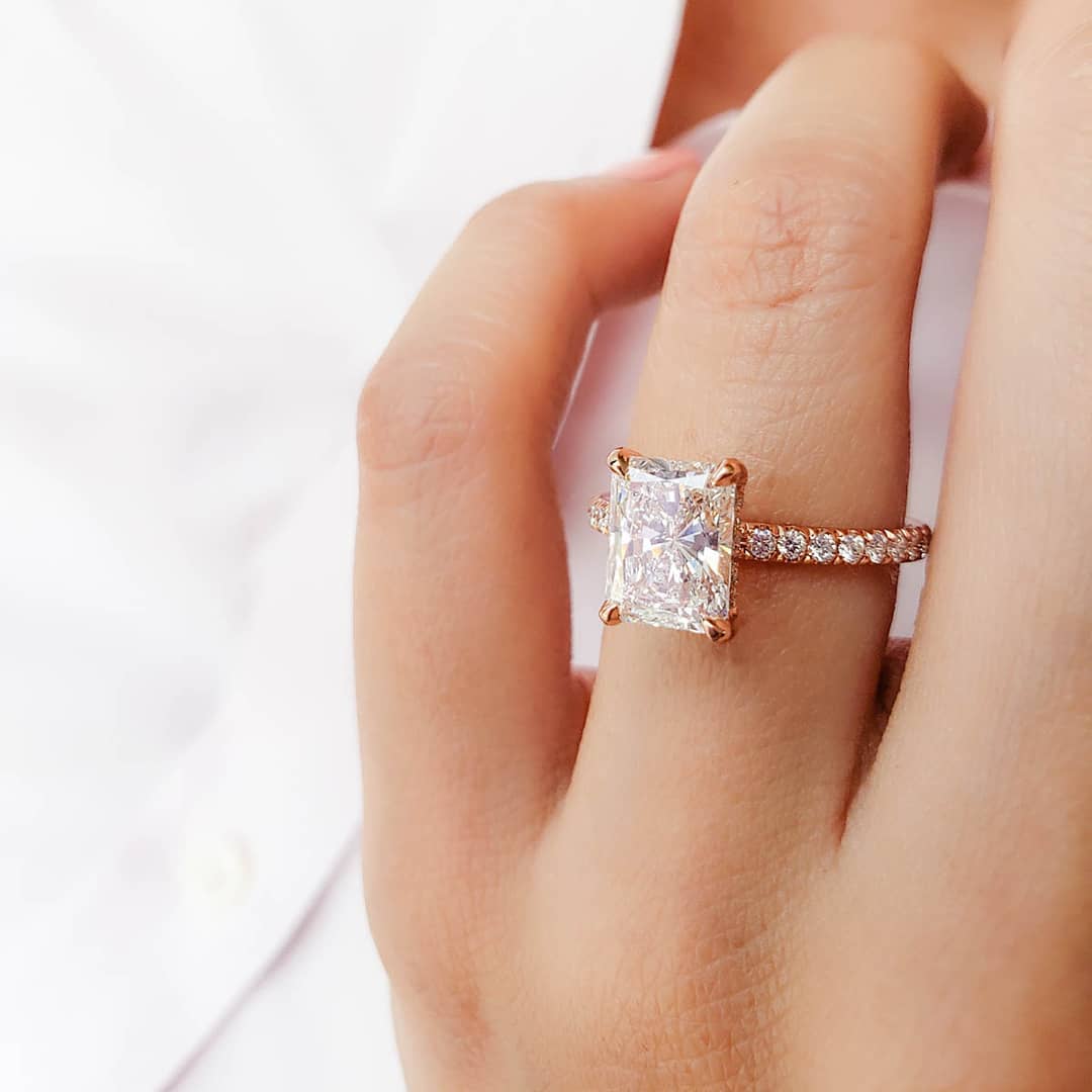 Radiant diamond engagement ring london